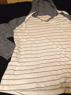 Free Planet Hoodie Men XL blue Cotton Blend Sweatshirt Pullover Henley